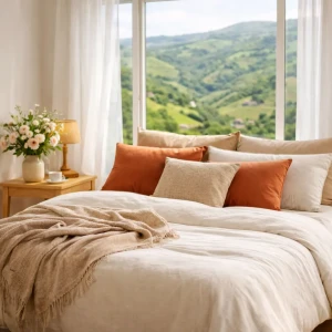 Salón decorado estilo primavera 2026 con mucha luz natural en Cantabria".